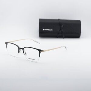 Montblanc MB0234OK 003 Square Eyeglasses 52mm – Black/Gold